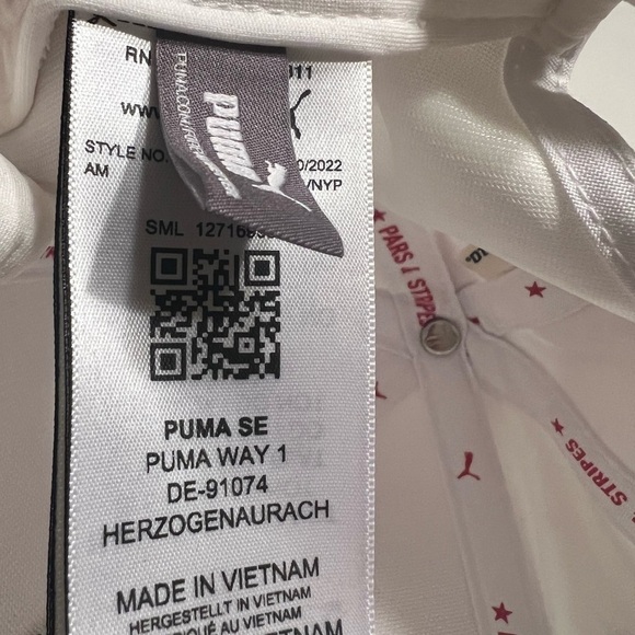 NEW Womens Puma P110 Pars And Stripes Bright White Adjustable Golf Hat/Cap - Picture 8 of 9